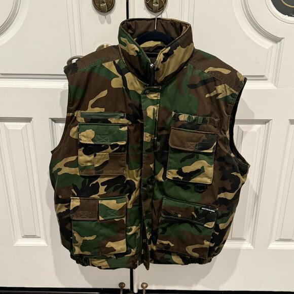 Renegader Sportswear Men's Multiple Pocket Water Resistant Camo Fleece Vest XL - Picture 7 of 14